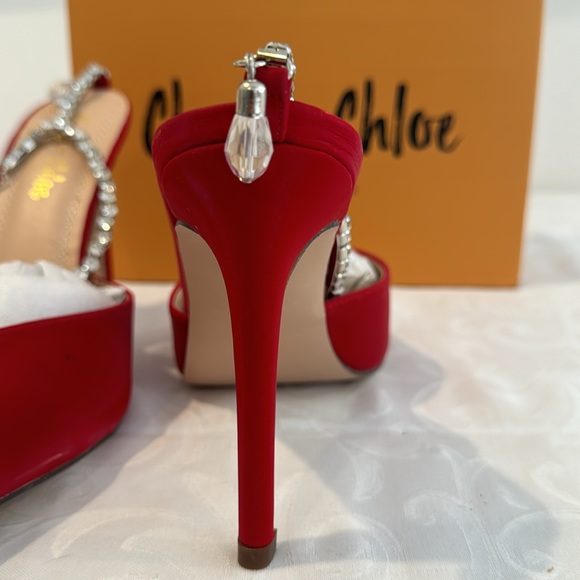 Chase and Chloe Halston Rhinestone Ankle Strap Pump - Picture 5 of 10